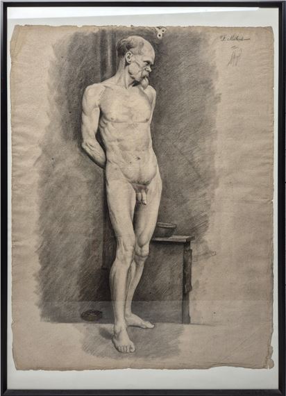 Academic Study of a Nude Man by Felix Malard