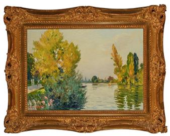 Edge of the Seine at Val de la Haye - Autumn sunshine - Narcisse Guilbert