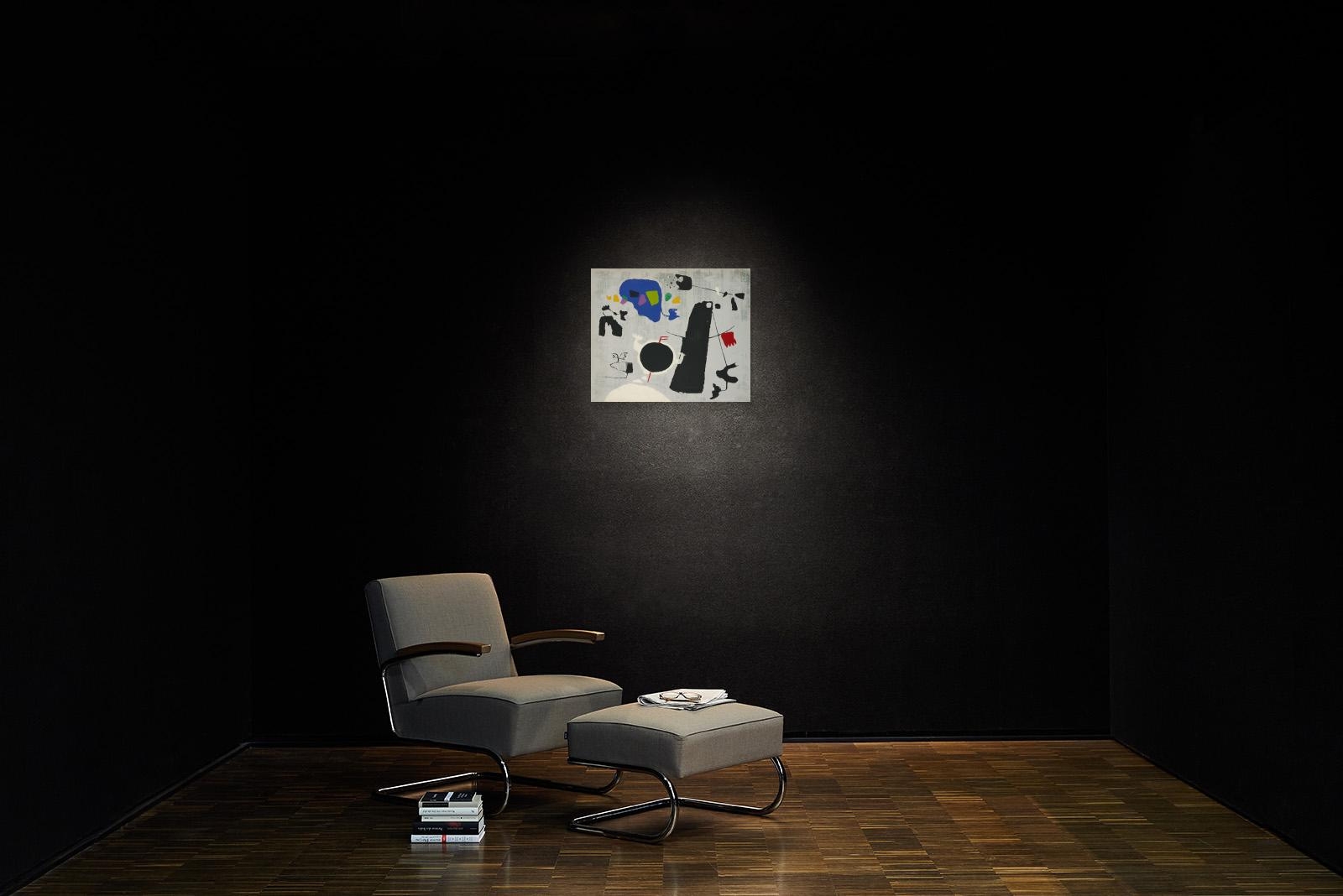 Artwork by Willi Baumeister, Kosmische Geste, Made of Colour Silkscreen With Some Colours Applied By Hand On Thin Card