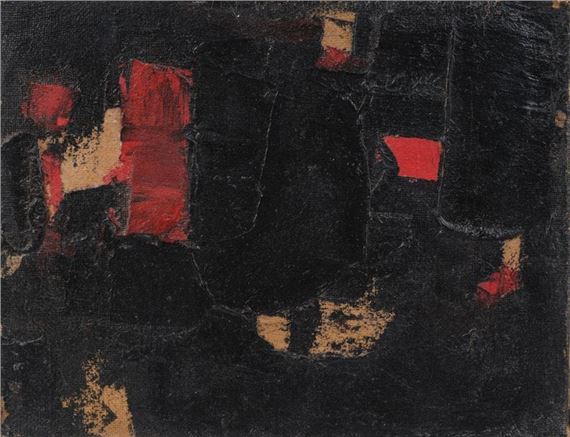 Abstraction in black and red - Liliane Klapisch