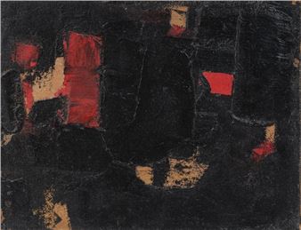 Abstraction in black and red - Liliane Klapisch