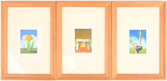 Drie miniatuurschilderijtjes - Kris de Pillecijn