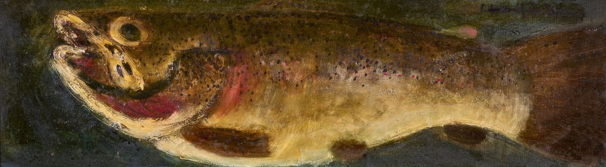 Artwork by Leopold Häfliger, Forelle, Made of Oil on canvas