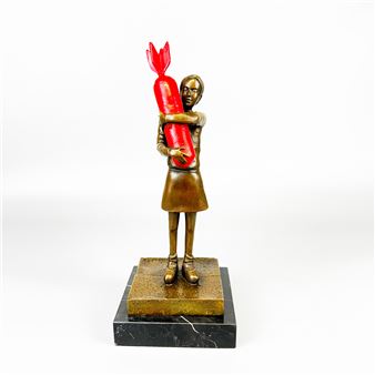 BRONZE BANKSY STYLE SCULPTURE - Banksy
