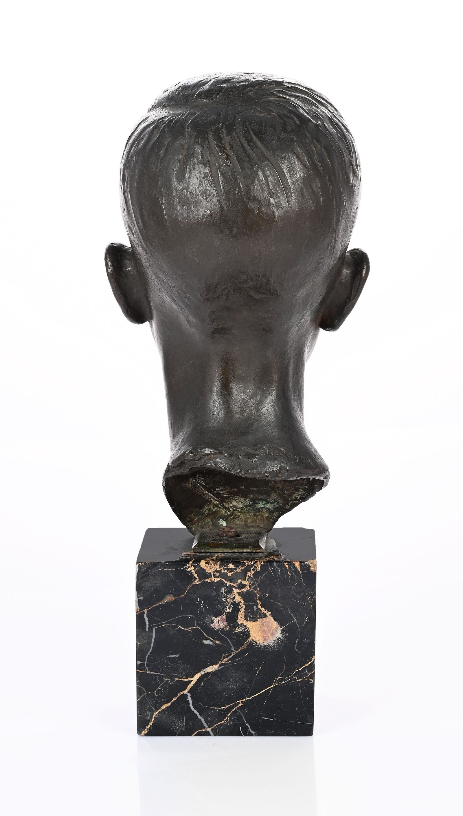 Artwork by Virgilio Audagna, Portrait Bust of a Young Boy, Made of Bronze