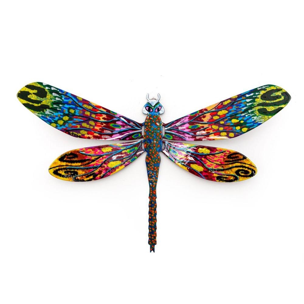 Artwork by Patricia Govezensky, Dragonfly, Made of Original Painting On Cutout Steel