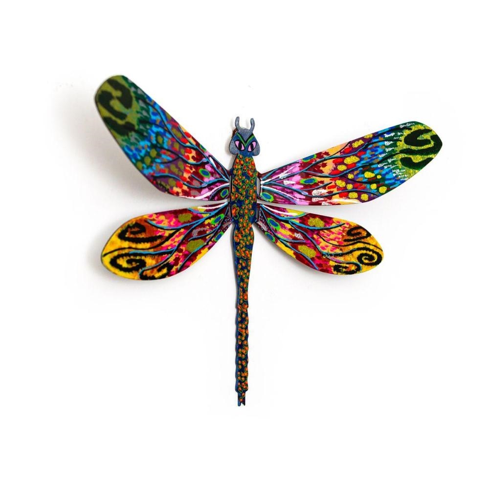 Artwork by Patricia Govezensky, Dragonfly, Made of Original Painting On Cutout Steel