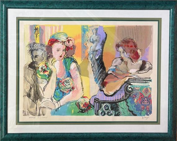 Hand colored limited edition lithograph on paper by Batia Magal
