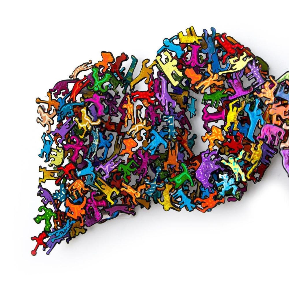 Artwork by Patricia Govezensky, L O V E, Made of Original Painting On Cutout Steel