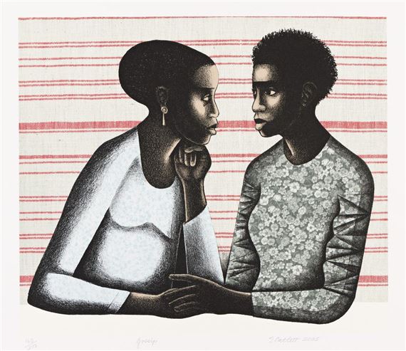 Gossip by Elizabeth Catlett, 2005