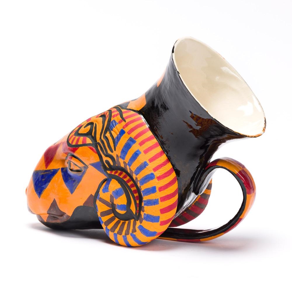 Artwork by Roberto Lugo, Untitled (Ryton Ram, Made of Glazed Stoneware