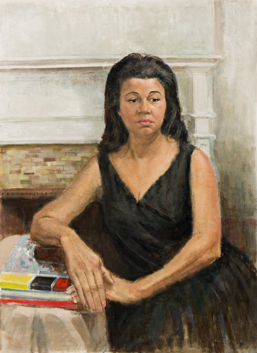 Artwork by Ernest Crichlow, Untitled (Portrait of a Lady, Made of Oil On Linen Canvas