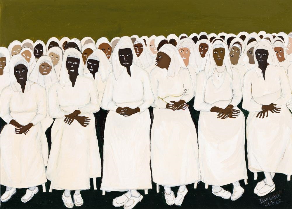 Artwork by Barbara Johnson Zuber, Sisters, Made of Gouache On Wove Paper