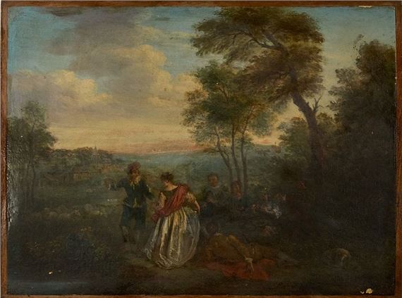 Pastoral pleasure by Jean-Antoine Watteau