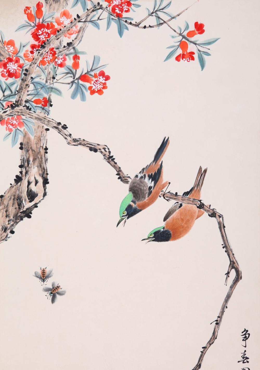 Tian Shiguang | Birds Competing in Spring | MutualArt