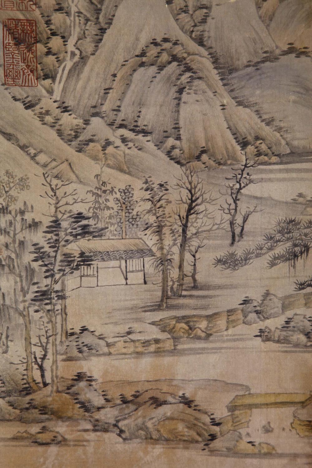 Artwork by Ni Zan, Secluded Dwelling in the Mountains, Made of Ink And Color On Silk