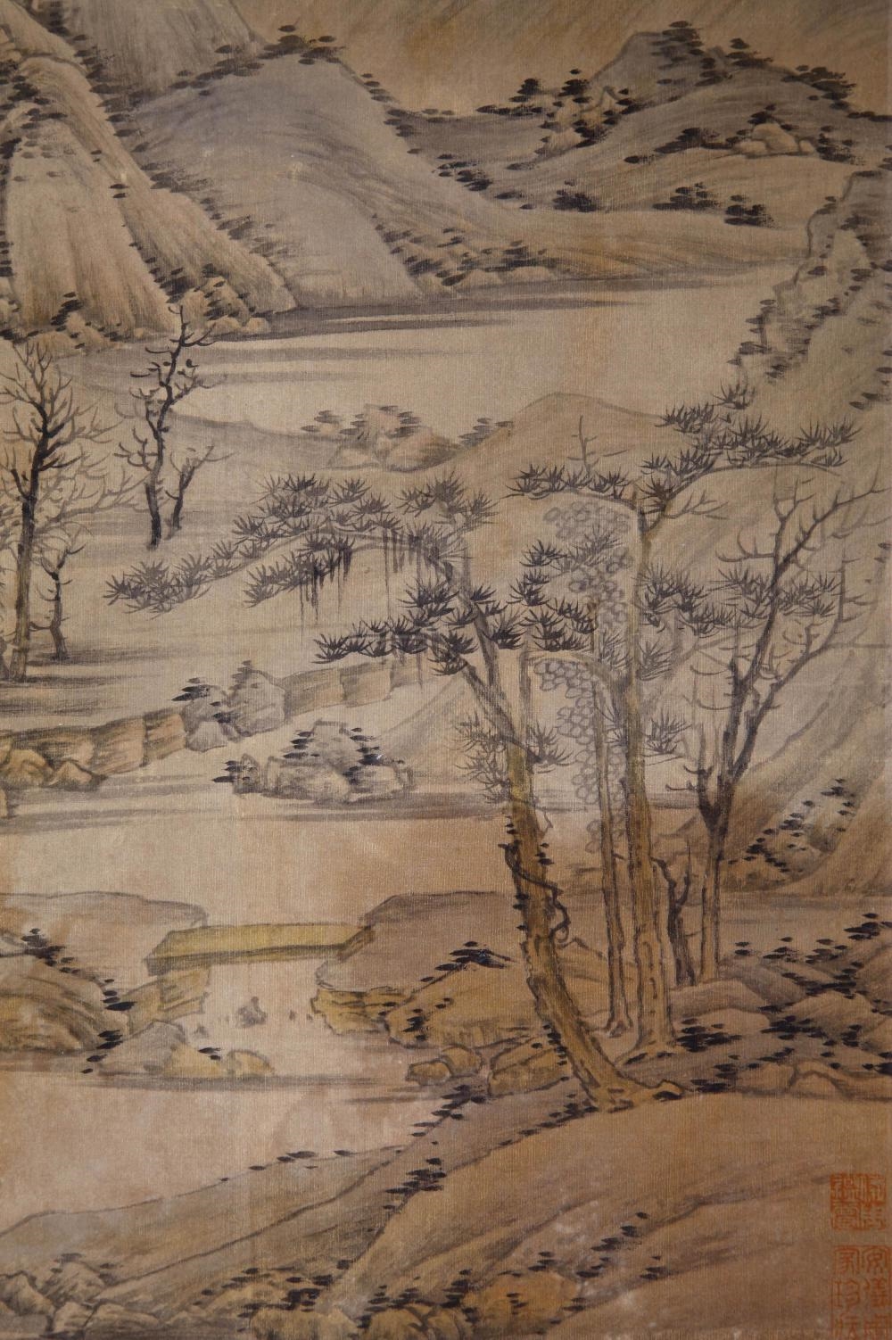 Artwork by Ni Zan, Secluded Dwelling in the Mountains, Made of Ink And Color On Silk