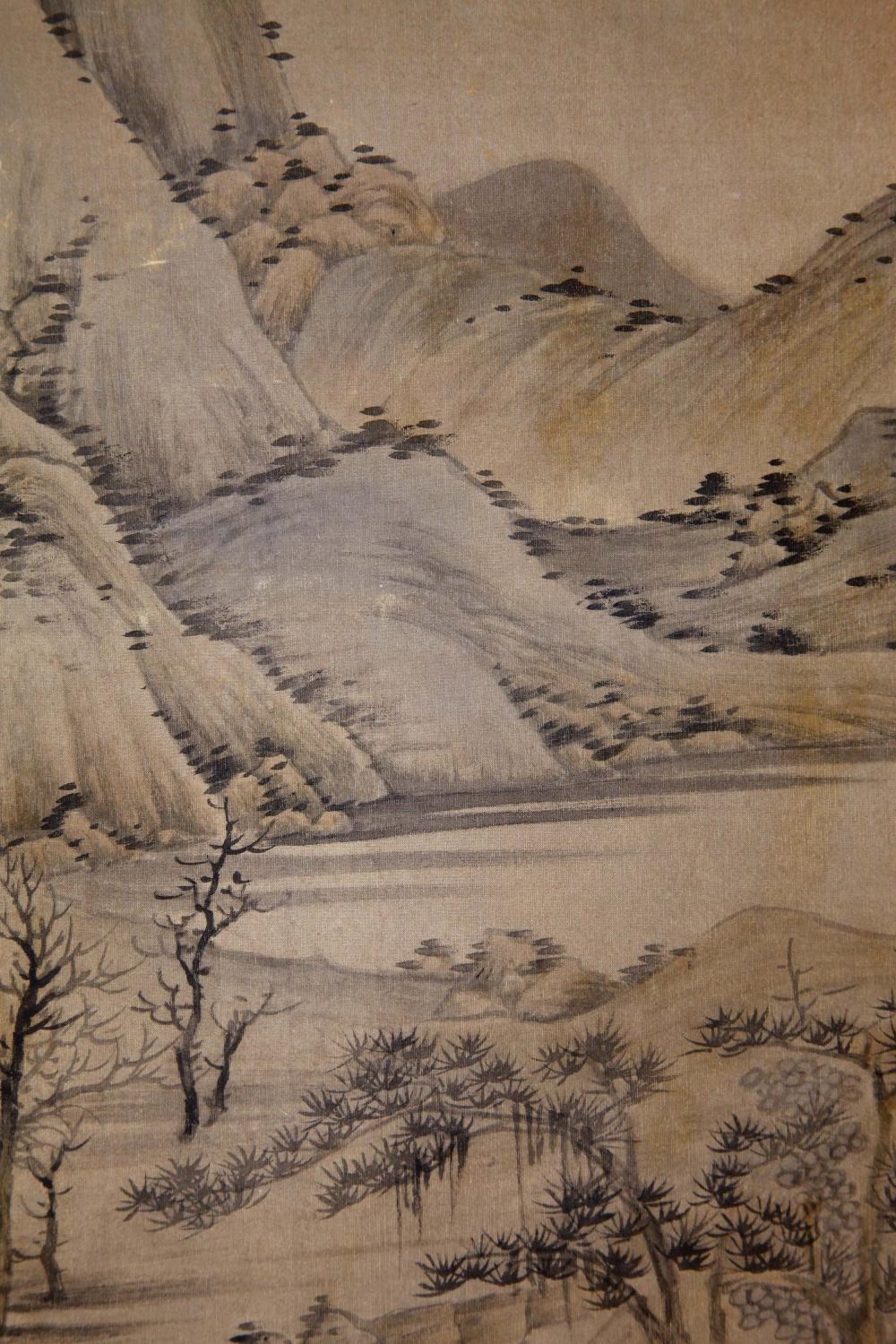 Artwork by Ni Zan, Secluded Dwelling in the Mountains, Made of Ink And Color On Silk
