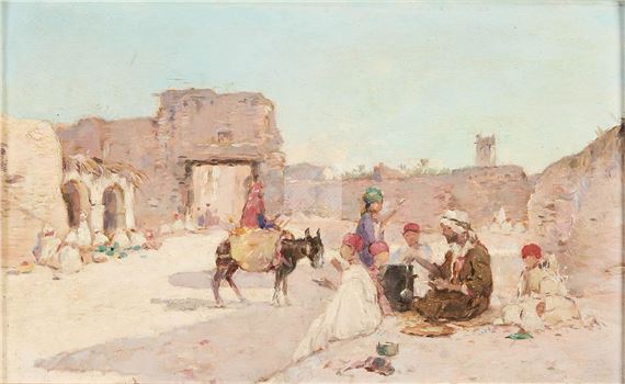 Scène orientaliste by Maurice Bompard