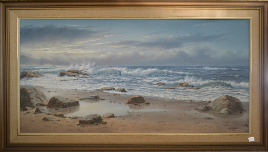 Artwork by Robert Macintosh, Turning Sea, Made of Oil On Board