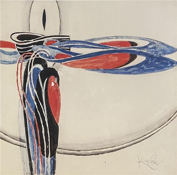 Abstrakce s červenou a modrou - František Kupka