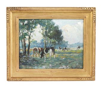 Painting Cows Grazing - Matilda Browne