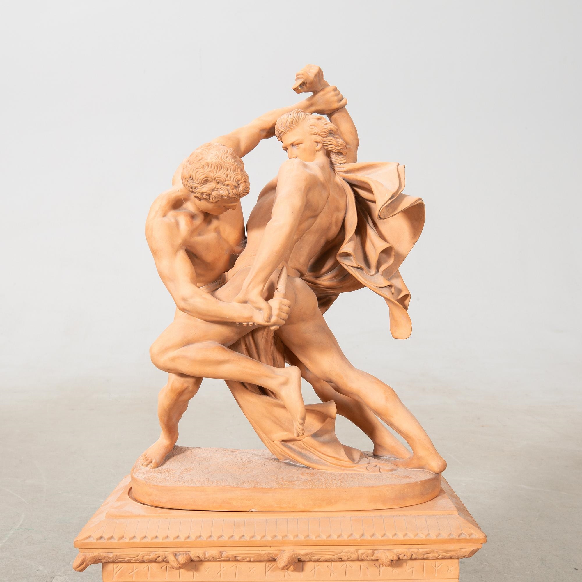 Artwork by Johann Peter Molin, Bältesspännarna, Made of Terracotta