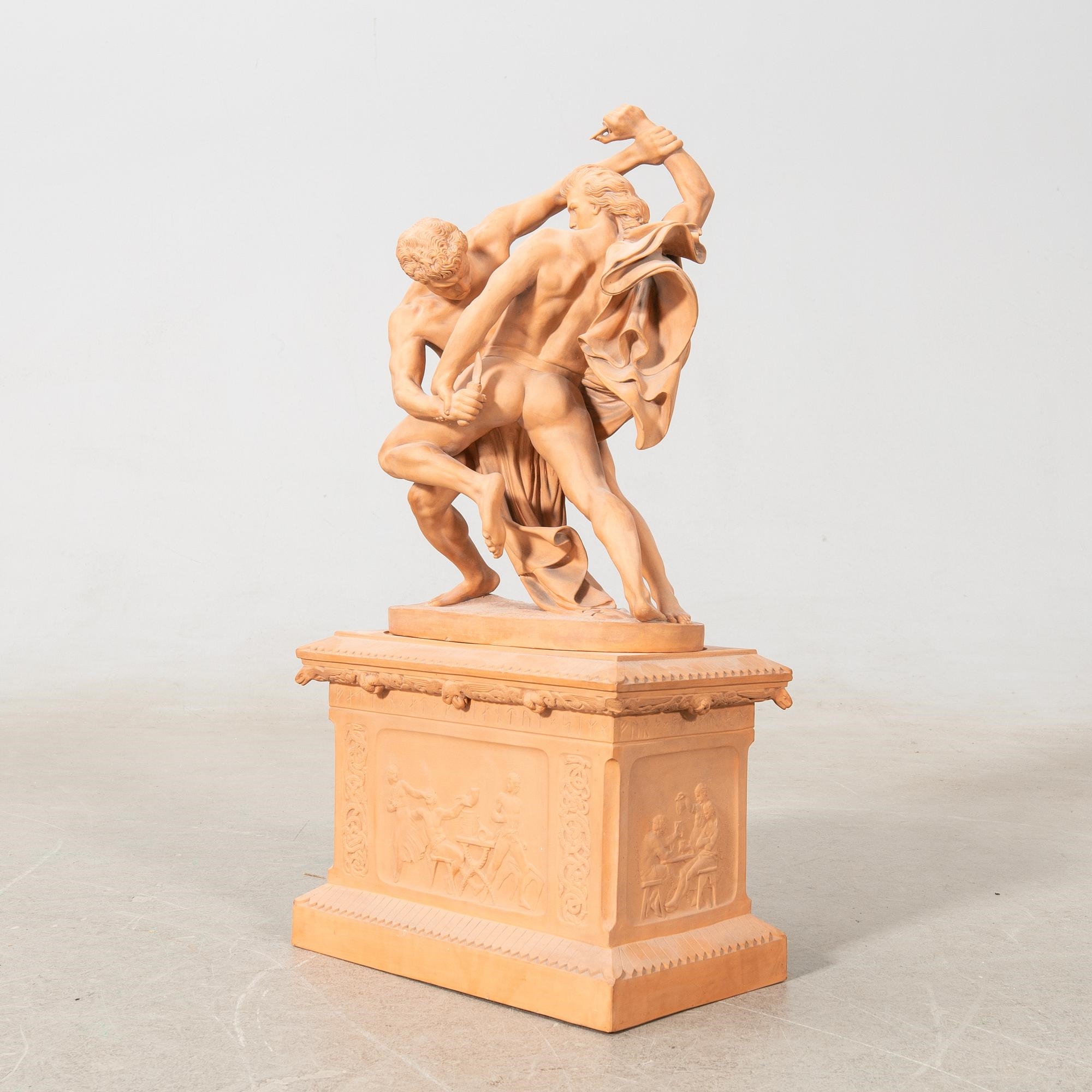 Artwork by Johann Peter Molin, Bältesspännarna, Made of Terracotta