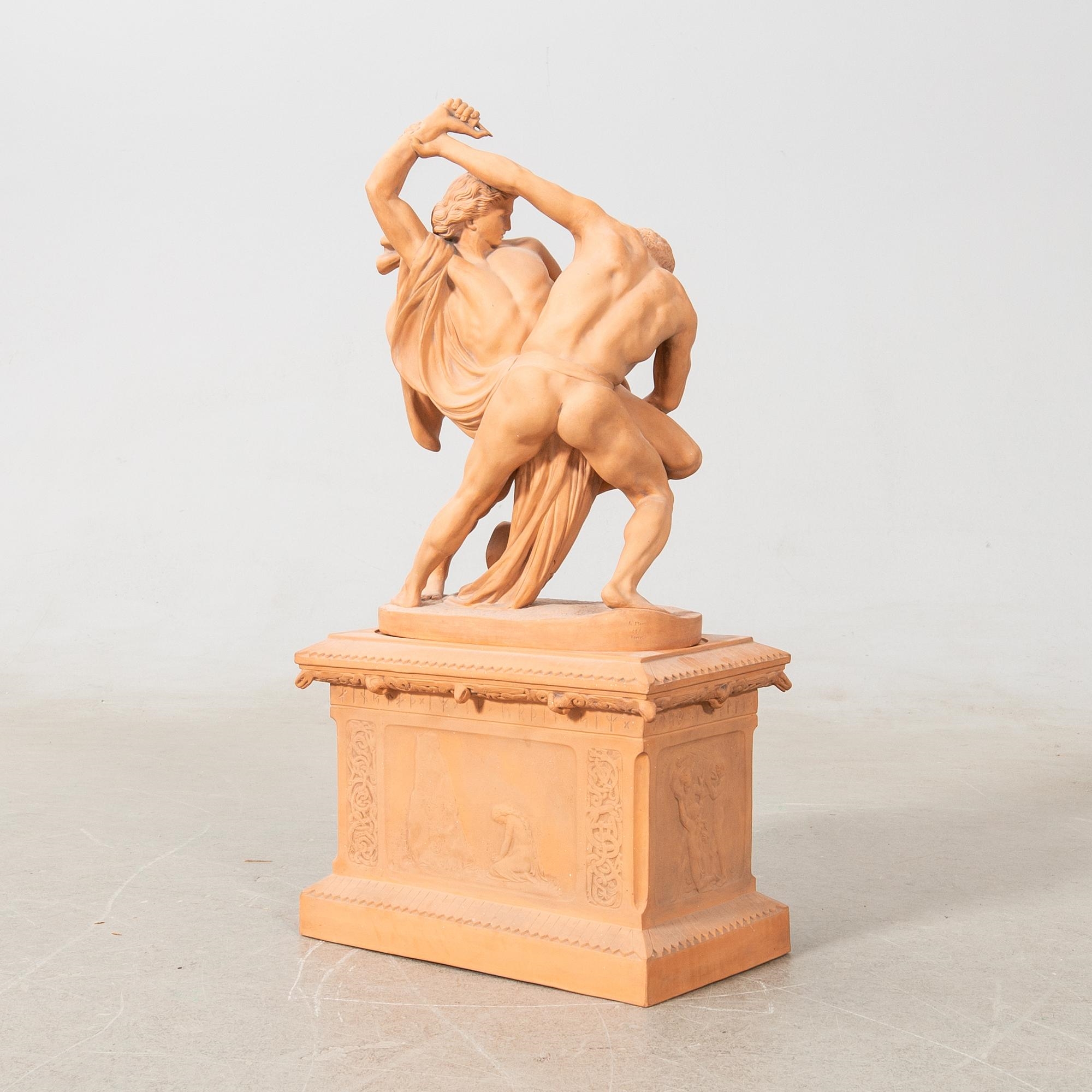 Artwork by Johann Peter Molin, Bältesspännarna, Made of Terracotta