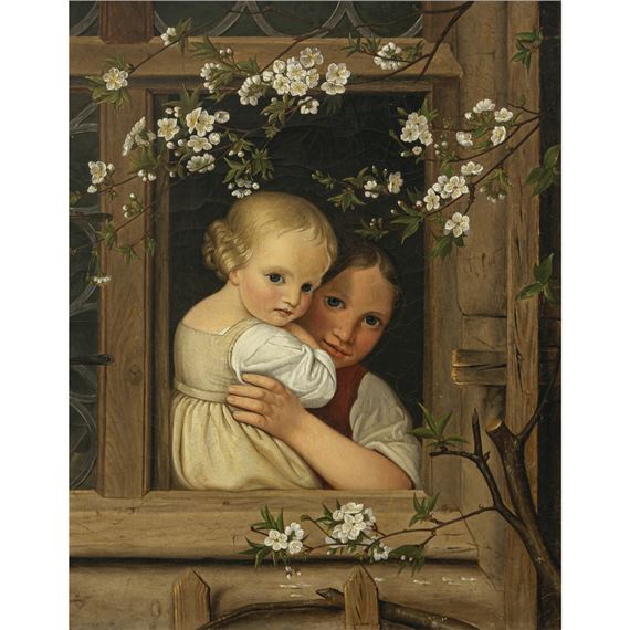 August von der Embde | Zwei Kinder am Fenster | MutualArt