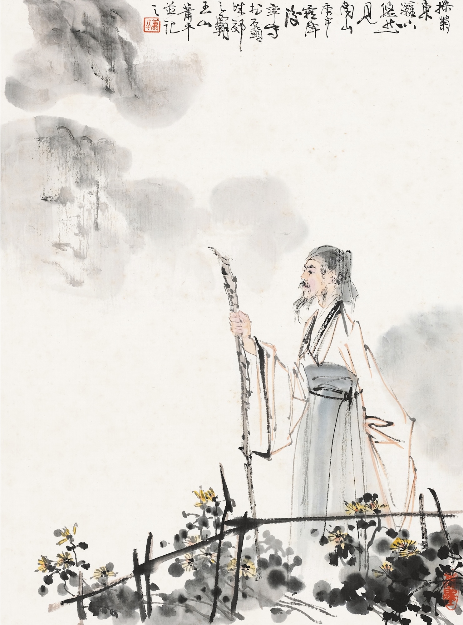 Artwork by Xiao Ping, PORTRAIT OF TAO YUANMING, Made of Ink and color on paper