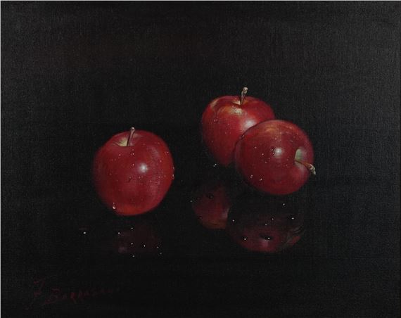 Still life apples by F. Barrasani, 20th century