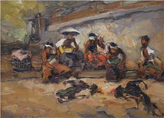 Hanengevecht, Bali - Gerard Pieter Adolfs