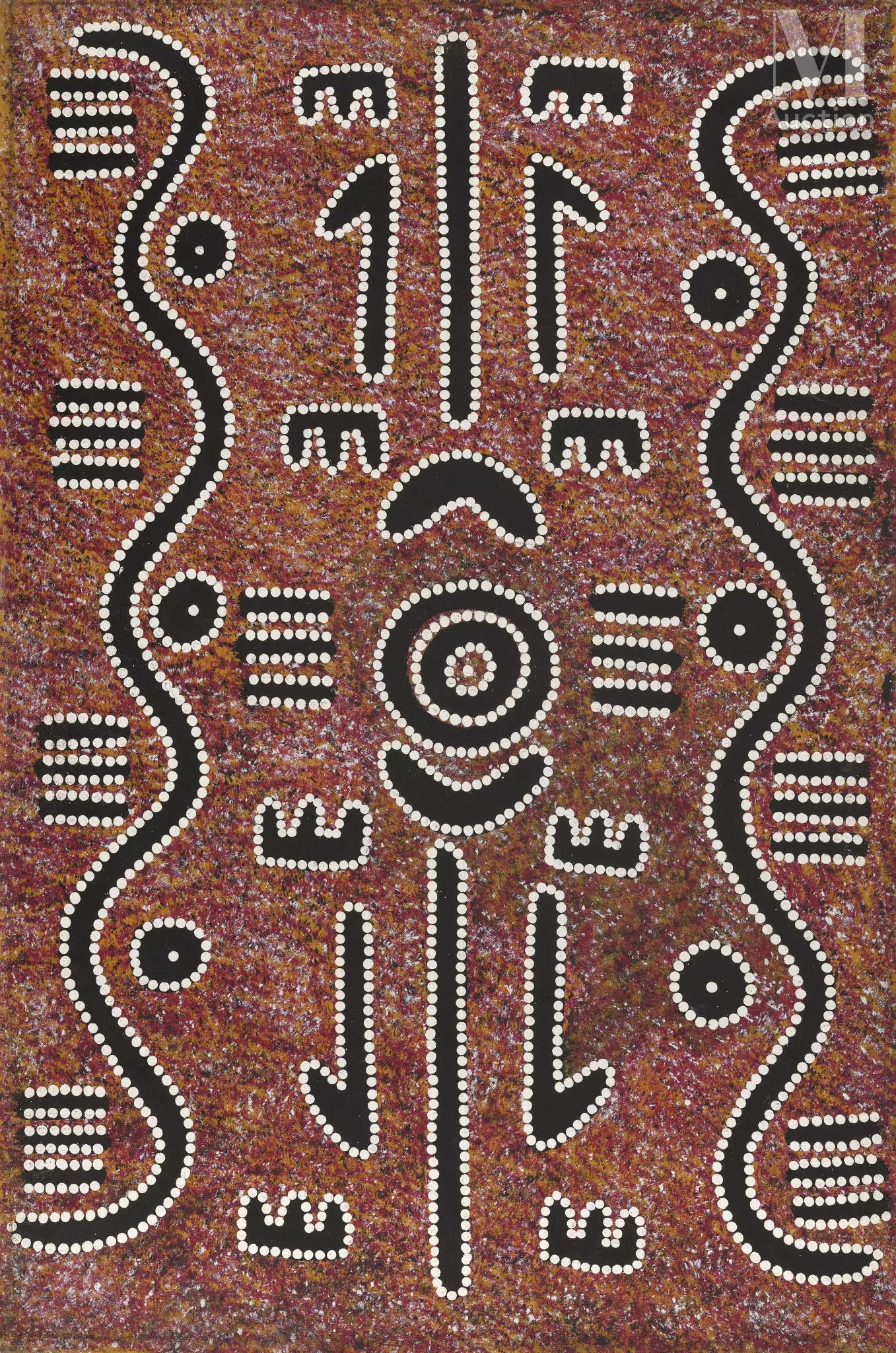 Artwork by Michael Nelson Tjakamarra, Kangaroo Dreaming, Made of Acrylic on canvas