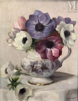 Bouquet de fleurs dans un pichet - Simone Gaudin