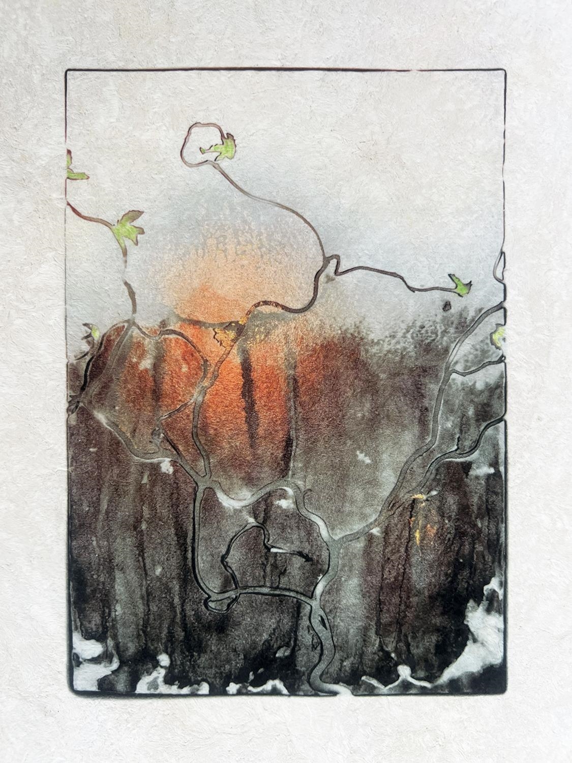 Artwork by Elizabeth Opalenik, Out of Darkness, Made of Archival digital print on Amate paper