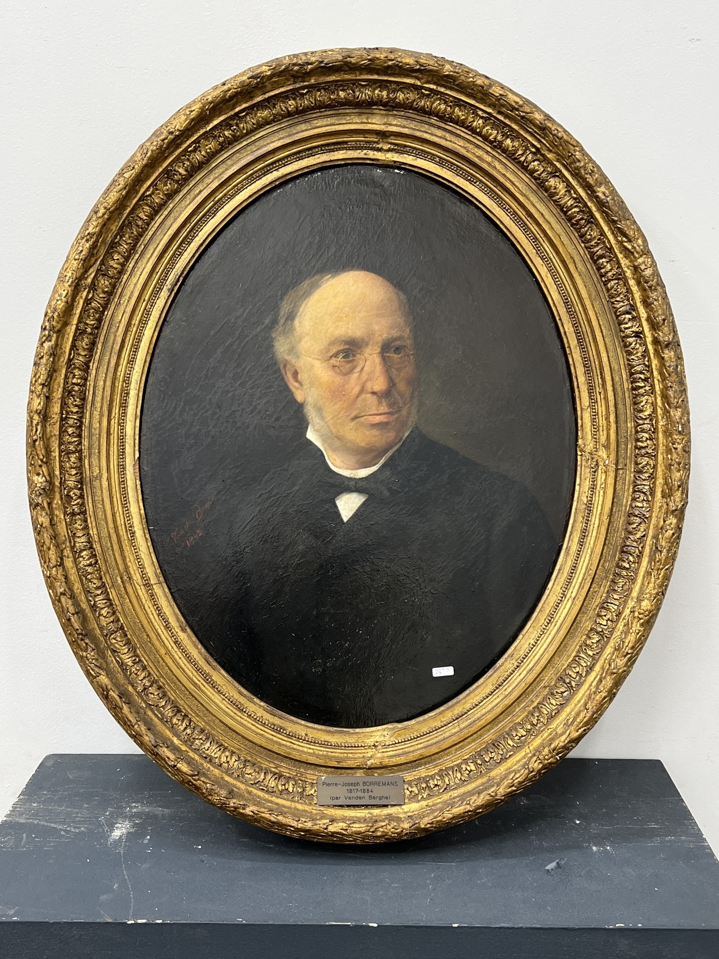 Artwork by Berghe Vanden, "Portrait de Pierre-Joseph Borremans (1817-1884)", Made of oil on canvas