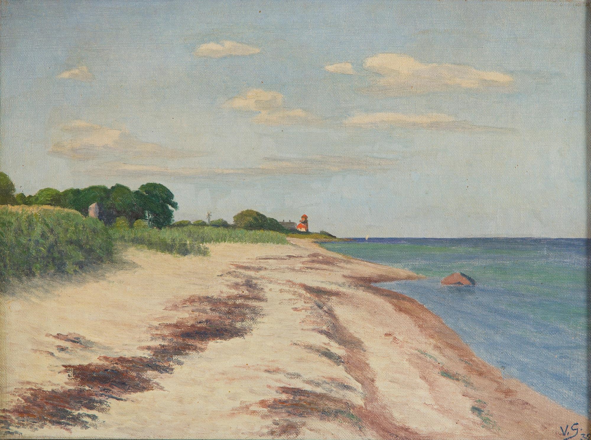 Artwork by Venny Soldan-Brofeldt, Beach Scene, Made of Oil On Canvas