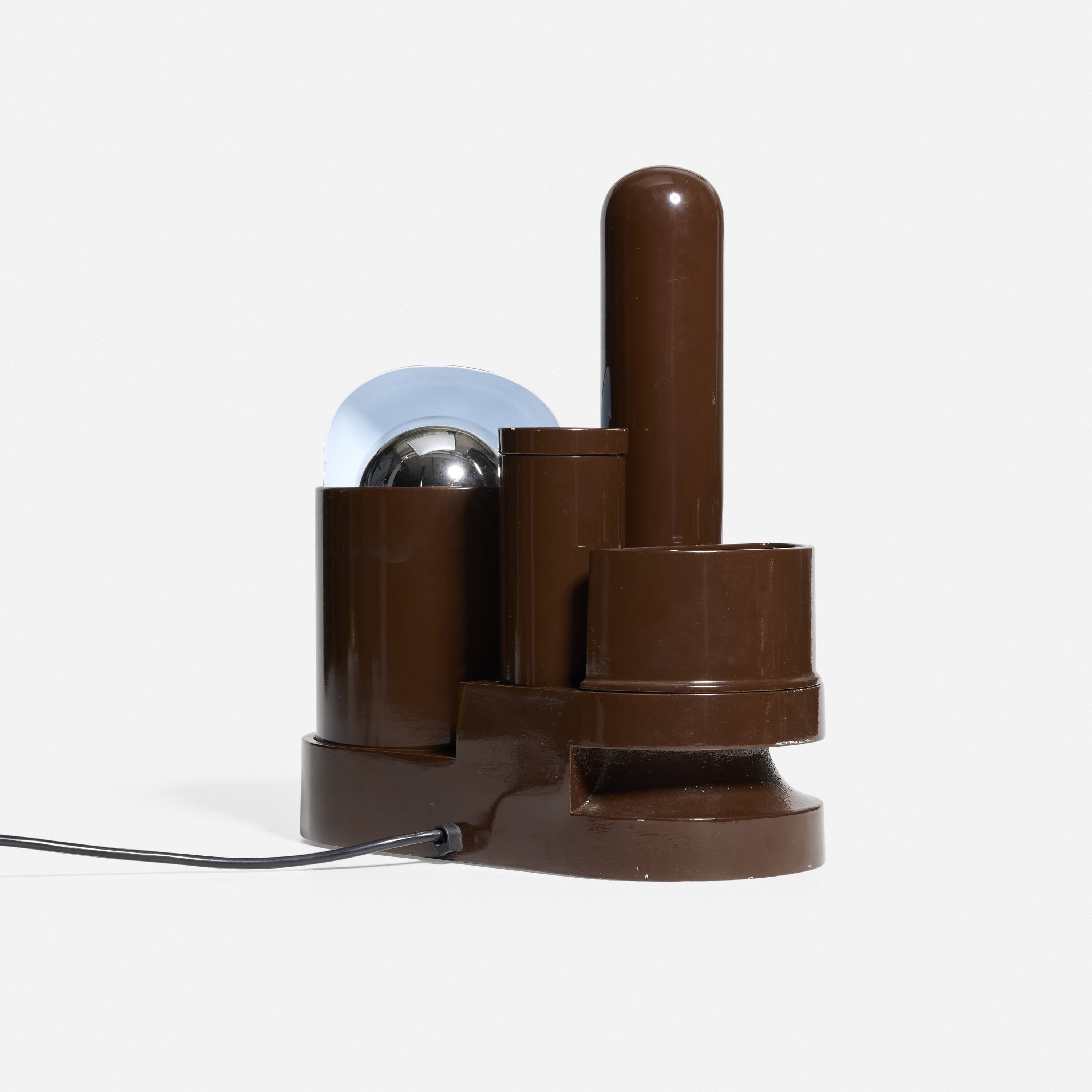 Artwork by Gae Aulenti, Rimorchiatore table lamp, Made of Enameled Aluminum, Plastic, Glazed Stoneware, Enameled Metal