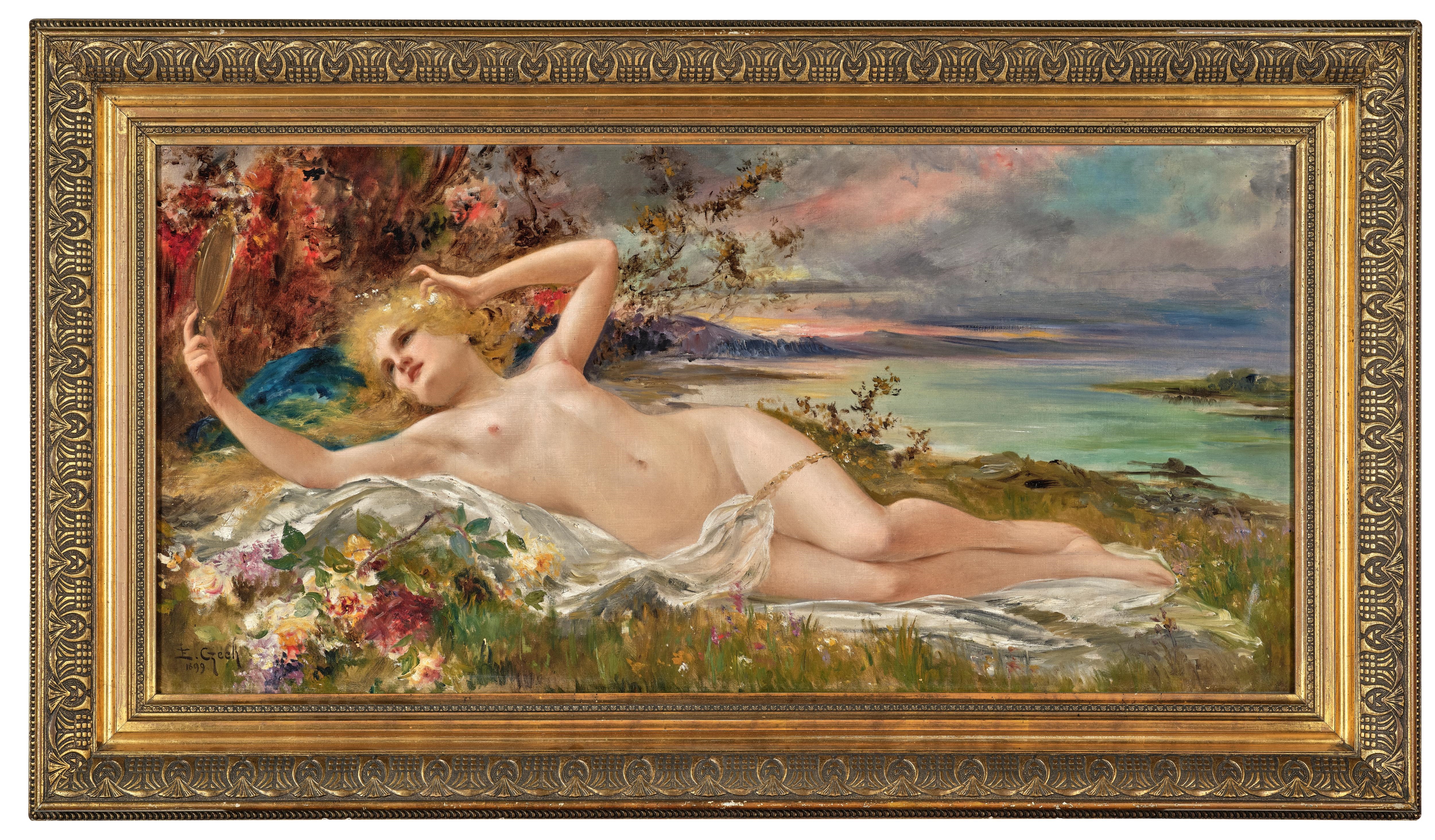 Artwork by Emil Czech, Venus mit Spiegel, Made of oil on canvas