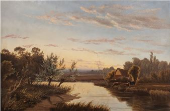 untitled (Cattle at Rivers Edge - F. Hughes