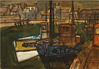 Fishing Boats Breven Harbour August 1964 - Percy Kelly