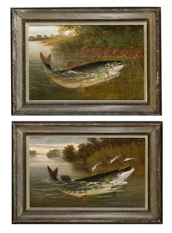 Pikes at the banks of a river - A. Roland Knight