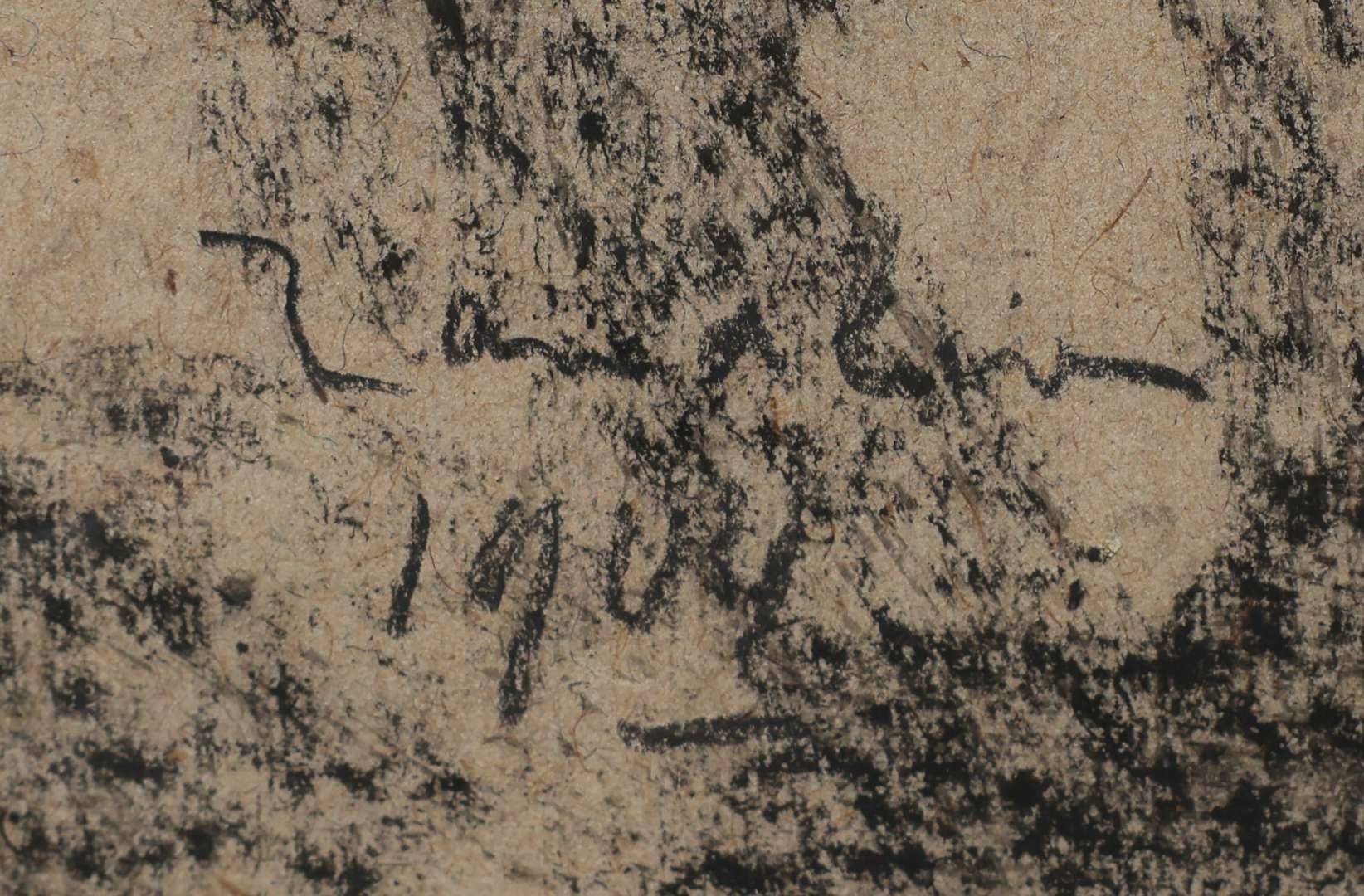 Artwork by Jan Adam Zandleven, Landwerkers en studie van handen, Made of charcoal on paper