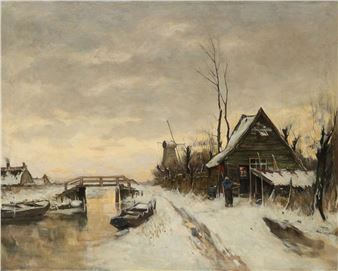 Winterse avondstemming - Gerardus Johannes Roermeester