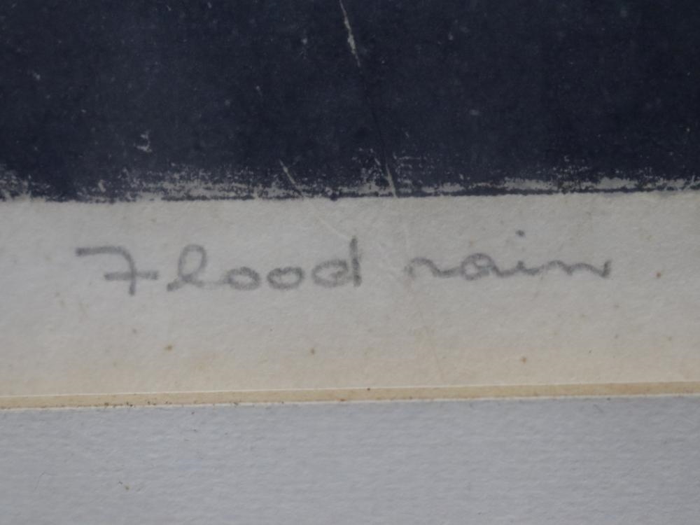 Artwork by John Rigby, FLOOD RAIN, Made of Linocut