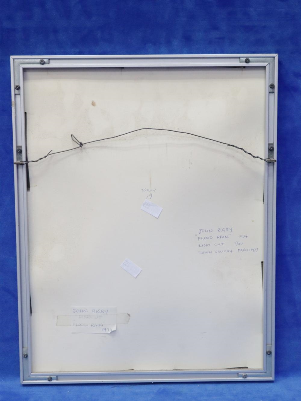 Artwork by John Rigby, FLOOD RAIN, Made of Linocut