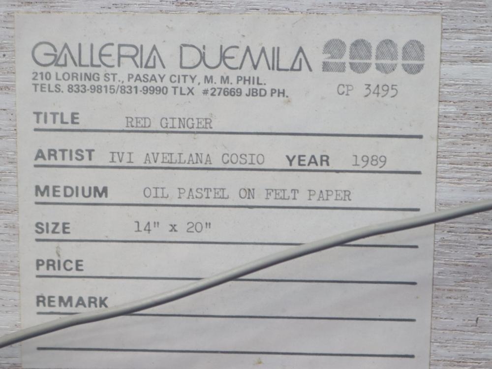 Artwork by Ivi Avellana Cosio, RED GINGER, Made of Oil Pastel On Felt Paper