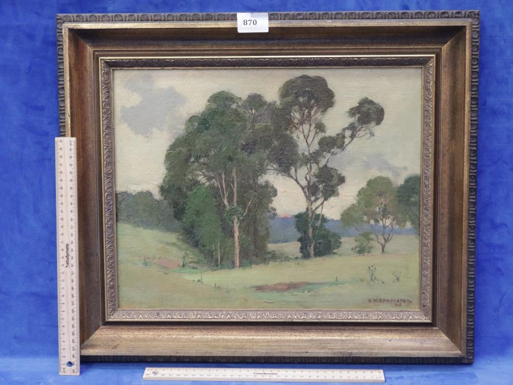 Artwork by Charles Lancaster, GREY DAY, LONE PINE, Made of Oil On Board