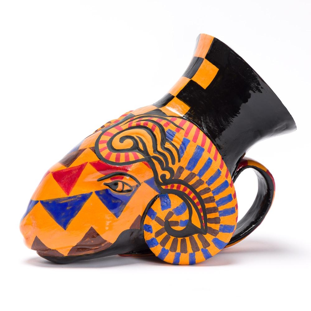 Artwork by Roberto Lugo, Untitled (Ryton Ram, Made of Glazed Stoneware